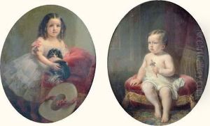 Le Cinquieme Prince Murat Enfant Tenant Son Hochet by Charles Gomien
