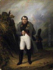 Portrait Of Napoleon Bonaparte In The Field. Signed Lower Left: P. Gomien by Paul Gomien