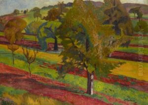 Paysage De Campagne Arbore by Emmanuel Gondouin