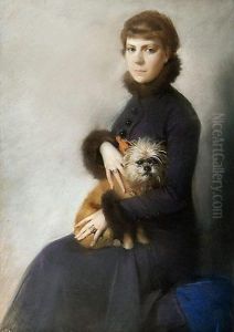 Gentildonna Con Cagnolino by Guido Gonin