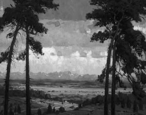 R. "see In Voralpenlandschaft". Sign.
Und Undeutl. Dat. 25 . Ol Auf Lwd. 73 X 92 Cm. Rahmen by Rudolf Gonner