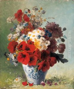 Summer Flowers In A Vase by Clement Gontier