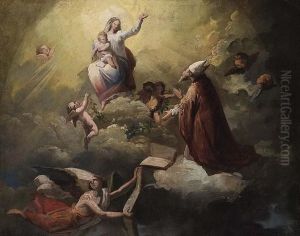 Apparizione Della Vergine Con Il Bambino Ad Un Santo Vescovo Apparizione Della Vergine Con Il Bambino Ad Un Santo Vescovo