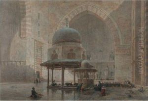 The Interior Of Sultan Hassan Mosque, Cairo by Edward Goodall