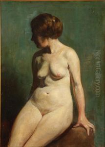 Seated Female Nude -1880 by John Edward Goodall