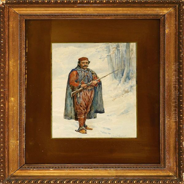 An Eastern European Soldier In A Winter Landscape - view 1