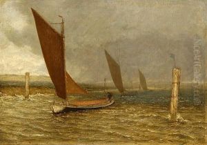 Boats On Breydon Water by Thomas F. Goodall