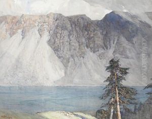 Mountain Scene With Lake by Robert Gwelo Goodman