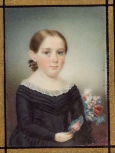 Miniature Portrait Of Mrs. Solomon Sargent (nee' Persischild).
