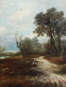 Figures On A Country Path by Harry Goodwin