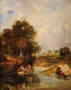 Eel Nets At Whitlingham by William Henry Goose