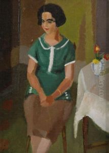 Lilly / Flicka I Gron Blus by Ake Goransson