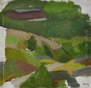 Litet Landskap Med Lada by Ake Goransson