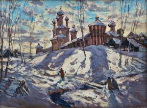 Russische Winterlandschaft by Konstantin Ivanovich Gorbatov