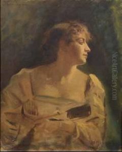 Suonatrice Di Liuto by Michele Gordigiani