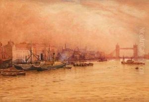 Looking
To The Tower From Centre Of London Bridge" by Gordon Arthur Meadows