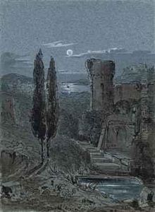 An Italianate Castle In The Moonlight by Lady Julia Isabella Gordon