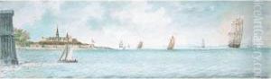 Shipping Off Port Mahon, Minorca by Charles Gore