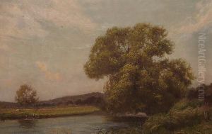 A River Landscape On A Summer's Day. by William Henry Gore