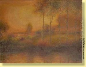 Coucher De Soleil Sur L'etang by Auguste Francois Gorguet