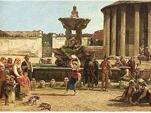 Festa Popolare In Una Piazza Romana by Giulio Gorra