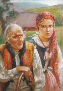 Montagnard Avec Sa Fille by Stanislaw Gorski