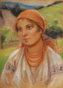 Portret Mlodej Goralki W Bialej Bluzce