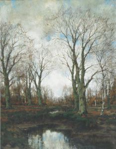 View Of A Brook In An Autumnal Landscape by Arnold Marc Gorter