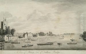 Putney From Fulham Bridge by Joshua, Gosselin Jnr.