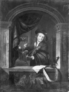 Dou, Gerard , Nachfolge Der Geigenspieler Am Fenster by Gerard Goswin