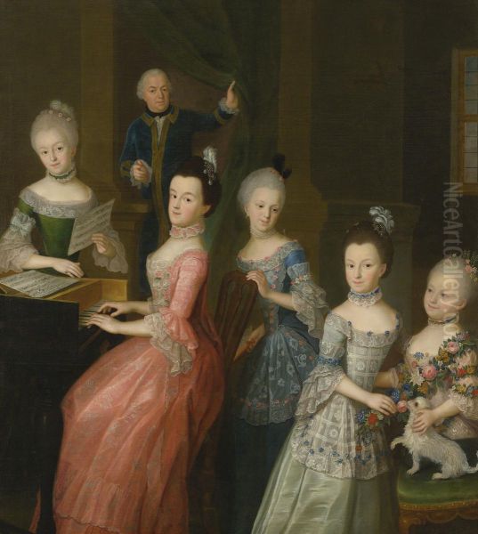 Portrait Of Count Johann Casemir Von Schlieben And His Five Daughters - view 1