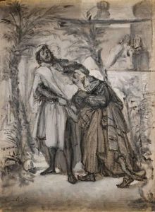 Scena Biblijna (z Cyklu: "natan Medrzec") by Maurycy Gottlieb