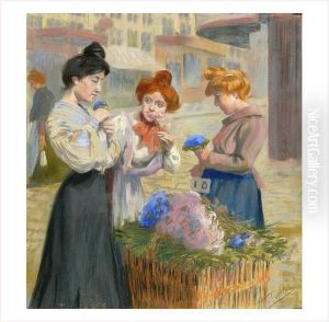 La Marchande De Fleurs by Fernand Louis Gottlob