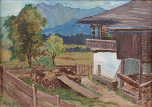 Landschaft Mit Bauernhof by Hans Gotzinger