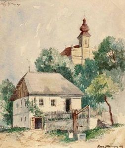 Altes Haus Und Kirche by Hans Gotzinger