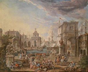 Blickin Eine Italienische Stadt Mit Lebendigem Volkstreiben