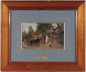 Monsieur Et Madame Joachime Lefevre Et Leurs Filles Mesdemoiselles Gutte Et Blanche by Jean Richard Goubie