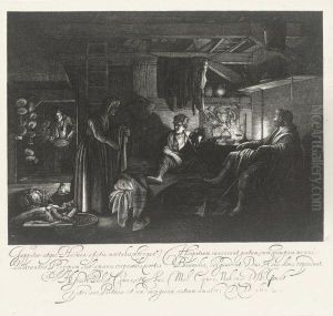 Jupiter And Mercury In The House Of Philemon And Baucis by Hendrick Goudt