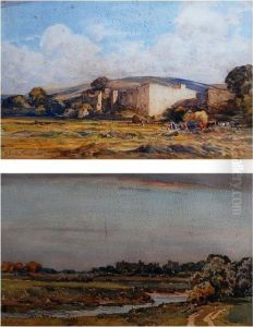 Cattle Grazing And Castle Beyond &harvest Scene by Alexander Carruthers Gould