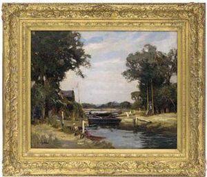 At The Lock Gate by Alexander Carruthers Gould