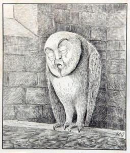 Lord Salisbury Depicted As A Sleeping Owl by Francis Carruthers Gould