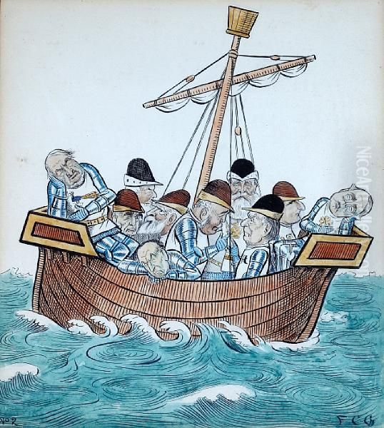 The Chiefs Of The Buffs, Being At Sea, Aresorely Buffeted About By Cross Currents - view 1