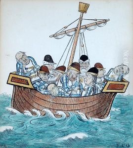 The Chiefs Of The Buffs, Being At Sea, Aresorely Buffeted About By Cross Currents by Francis Carruthers Gould