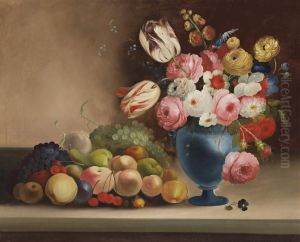 Still Life With Flowers And Fruit by William Buelow Gould