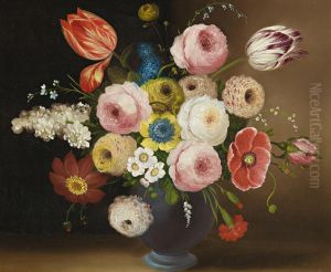 Flowers In A Blue Jug by William Buelow Gould