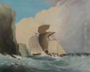 Sailing Ships Off A Rocky Coast by William Buelow Gould