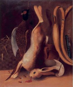 Hanging Hare And Pheasant by William Buelow Gould