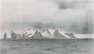 The Astrolabe And Zele Off Elephant Island by Ernest Goupil