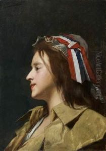 Jeune Femme A La Cocarde by Jules Adolphe Goupil