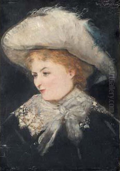 "jeune Femme Blonde Au Grand Chapeau A Plume". - view 1
